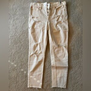 Free People distressed white jeans size 27